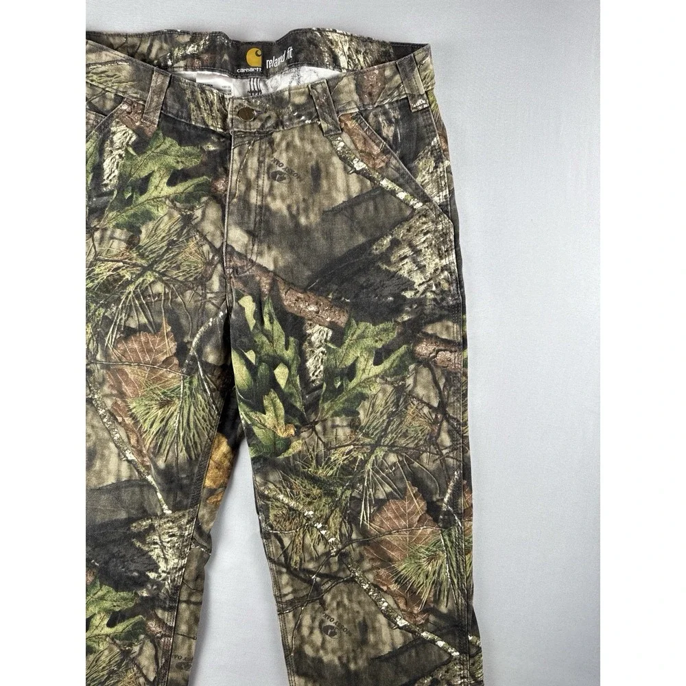 Carhartt Relaxed Fit Mens 34x32 Mossy Oak Real Tree Camo Canvas Pants 102288-340